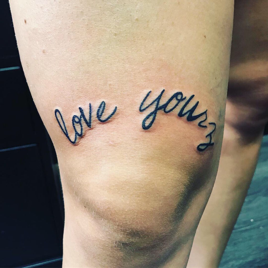 Do all things with love lettering tattoo on the
