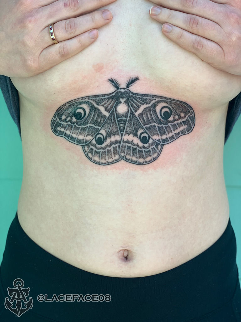 Pretty Emperor moth from today   Ritual Tattoo Club  Facebook