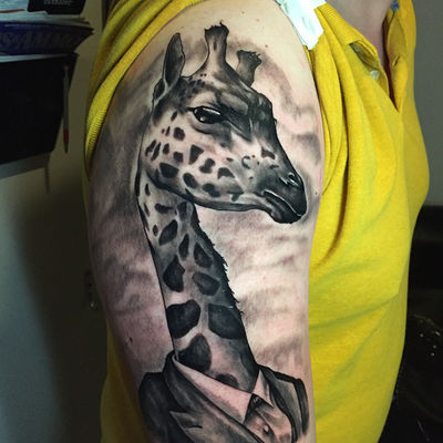 Giraffe tattoo by Mathew Clarke: TattooNOW