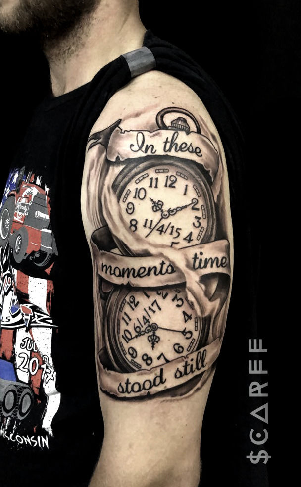 Family Rose Time Clock Skull Temporary Tattoo Sticker Scorpion Tower  Waterproof Tattoos Body Art Arm Fake