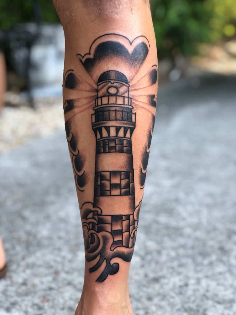 Nautical Set Lighthouse Anchor Traditional Tattoo Flash  Etsy