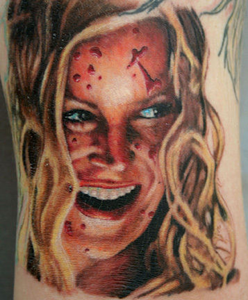 Sheri Moon Zombie as Baby Tattoo  Horror tattoo Baby tattoos Color tattoo