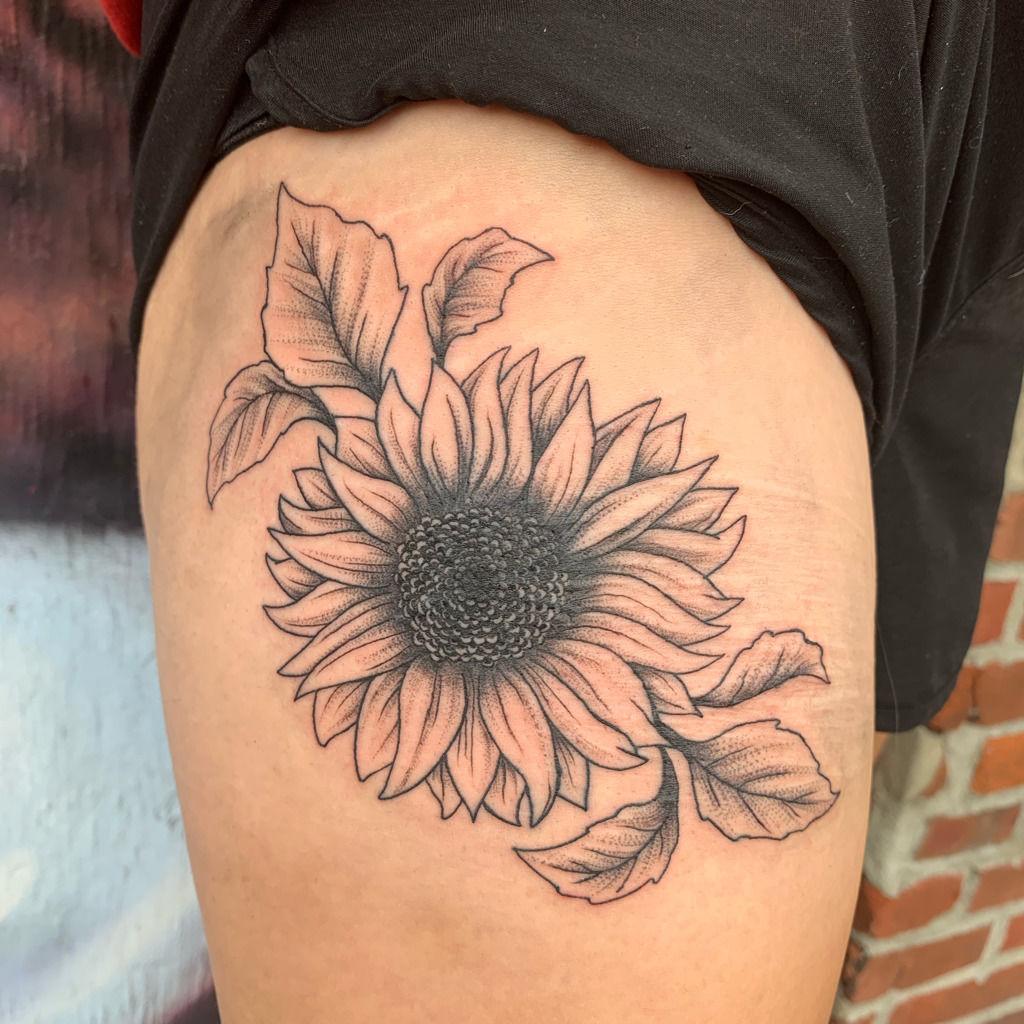 Art Junkies Tattoo Studio  Tattoos  Coverup  colored sunflower cover up  tattoo
