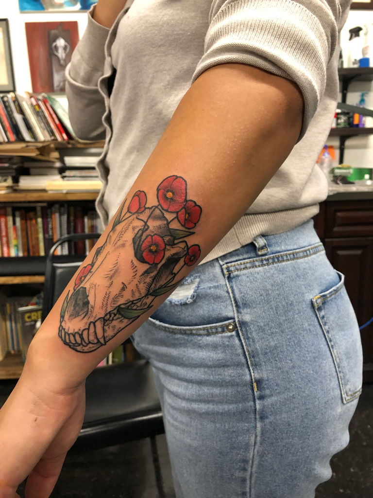 Tattoo of the Week Skull  Flowers  Independent Tattoo  Delawhere