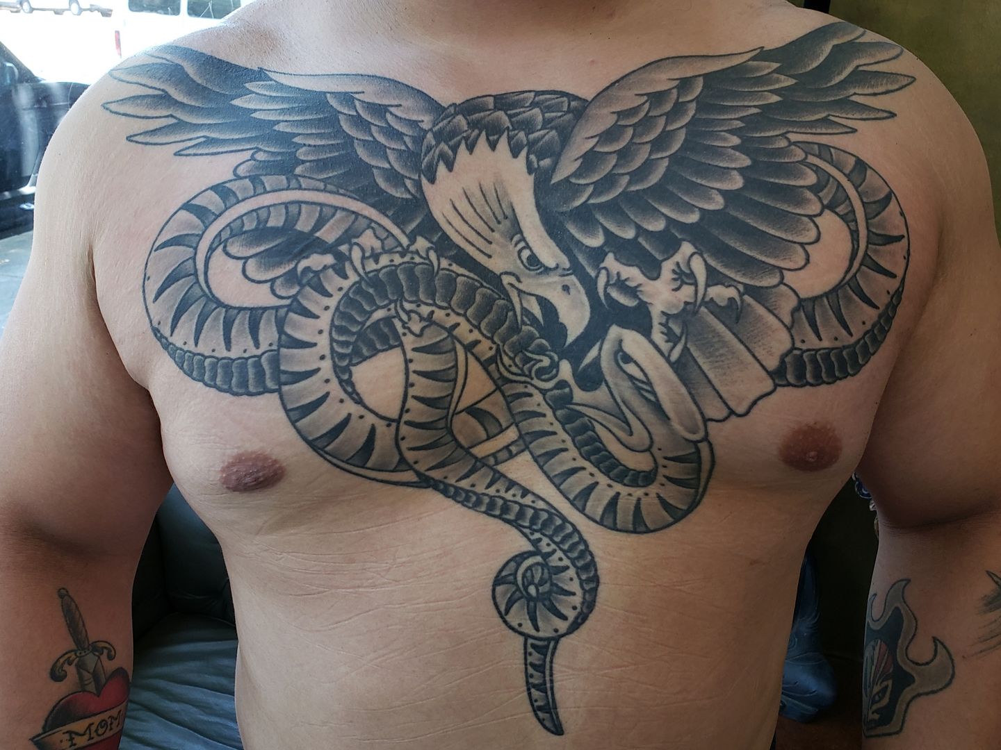 eagle chest piece  Bird Tattoos  Last Sparrow Tattoo