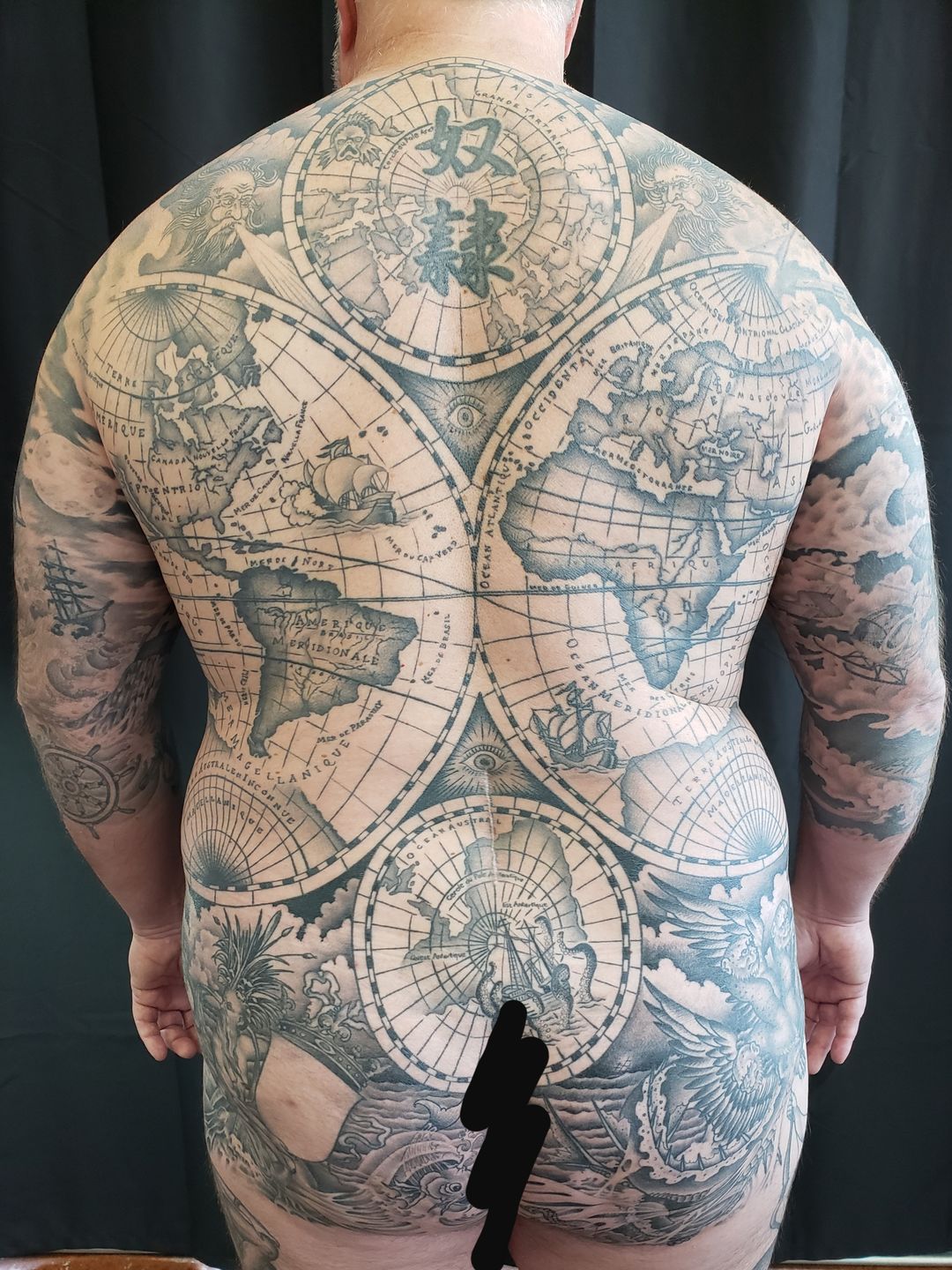 nautical map tattoo