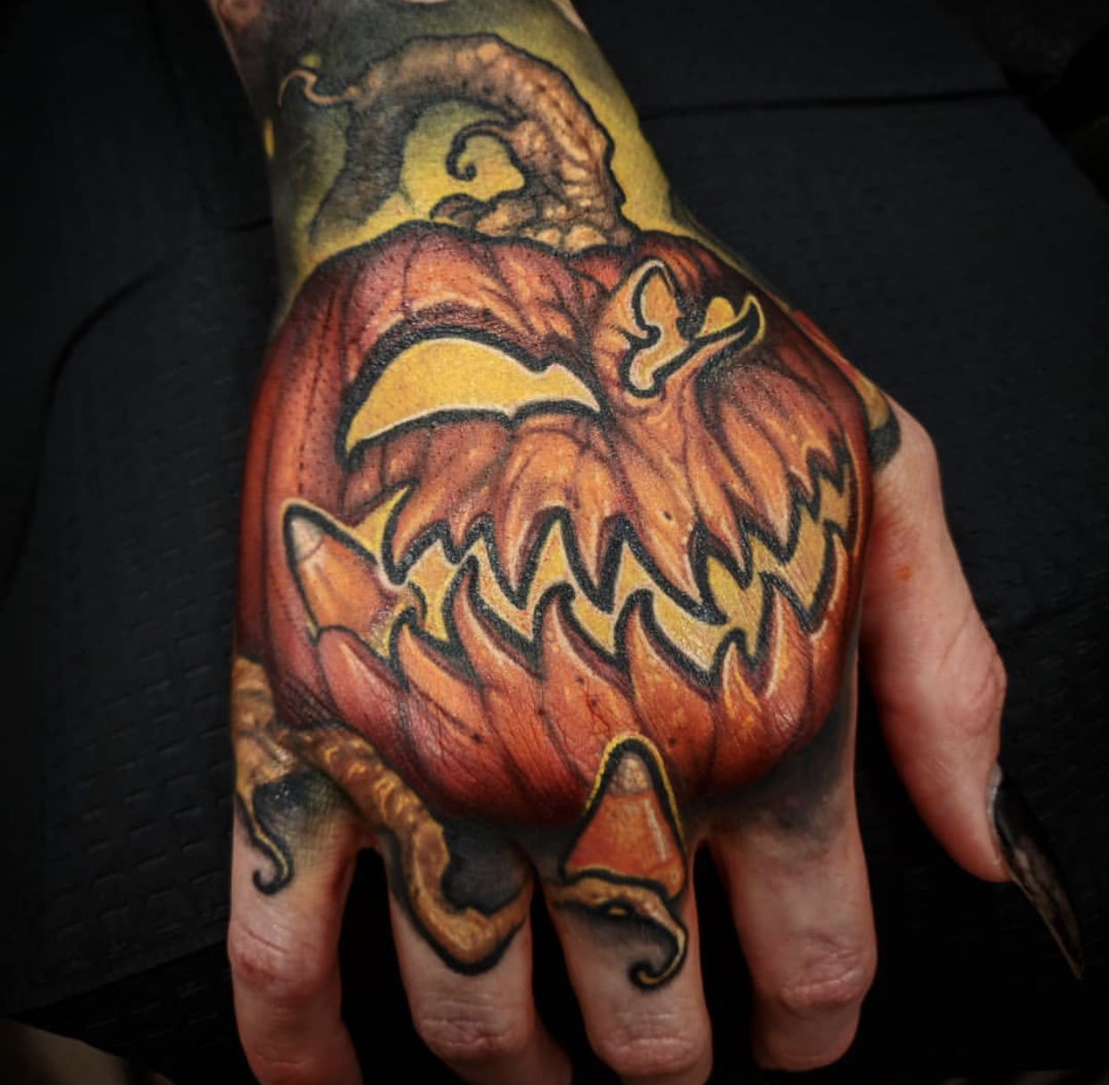Skull Pumpkin Tattoo Halloween Dayhand Drawing Stock Vector (Royalty Free)  719704018 | Shutterstock