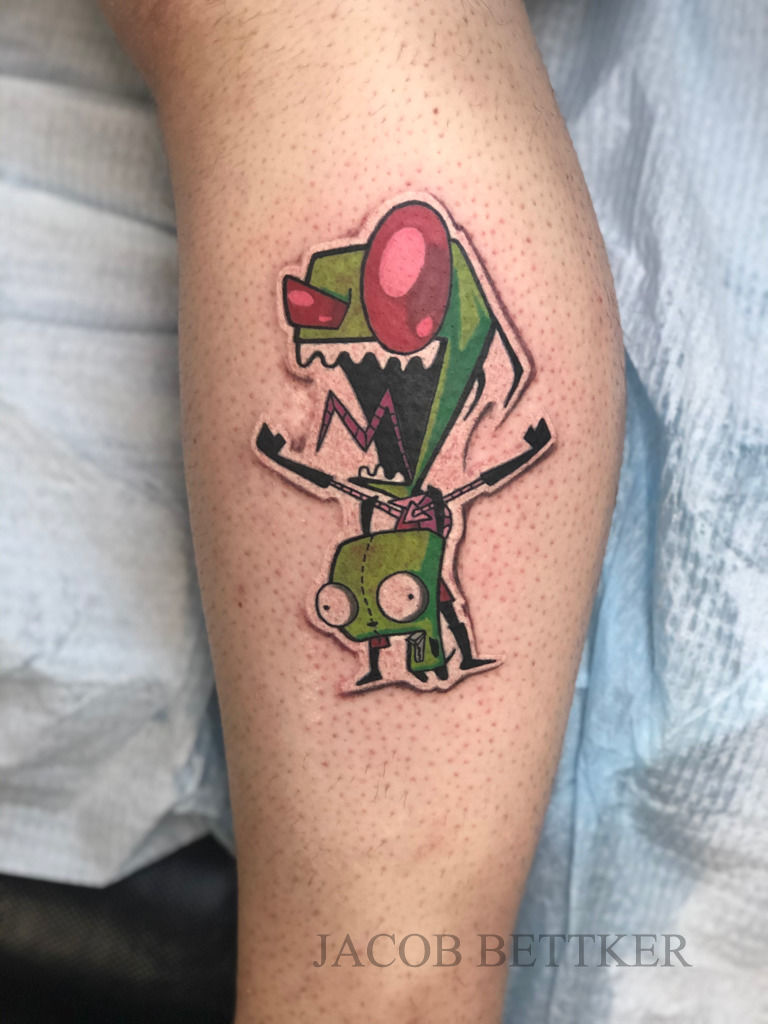 Art by Mina Kate  If I could just tattoo Gir from Invader Zim the rest of  my career thatd be great   Facebook