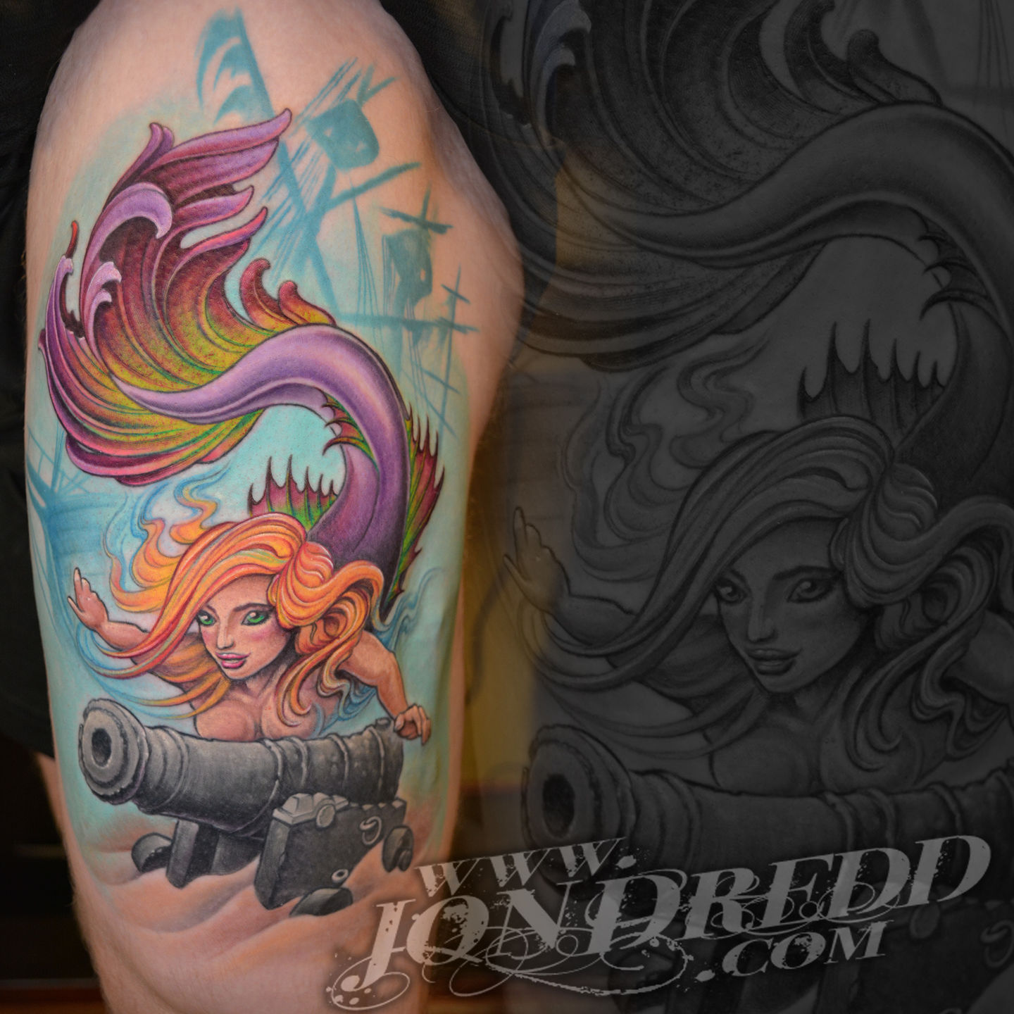 Swamp Mermaid Tattoo by Scotty Munster TattooNOW