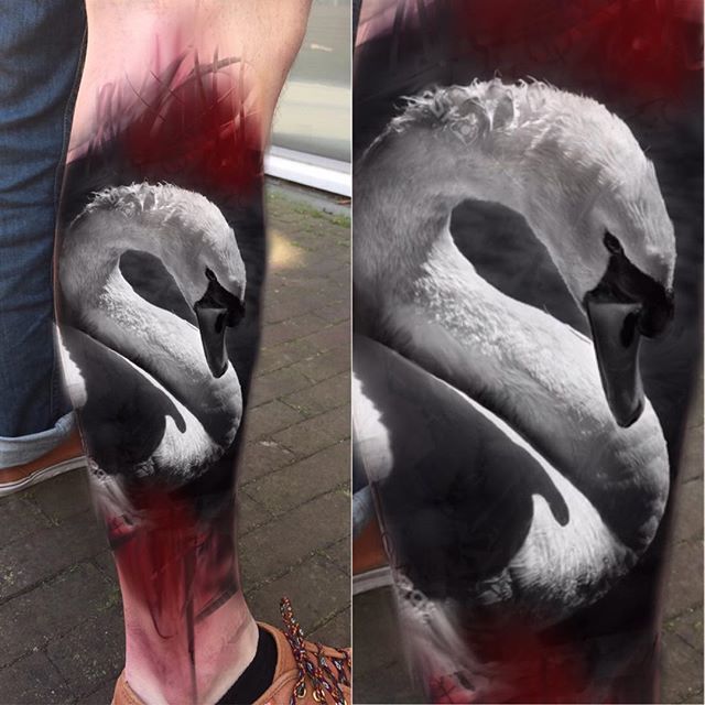 Unalome swan (Beauty in enlightenment) swan unalome path original tribal  tattoo design