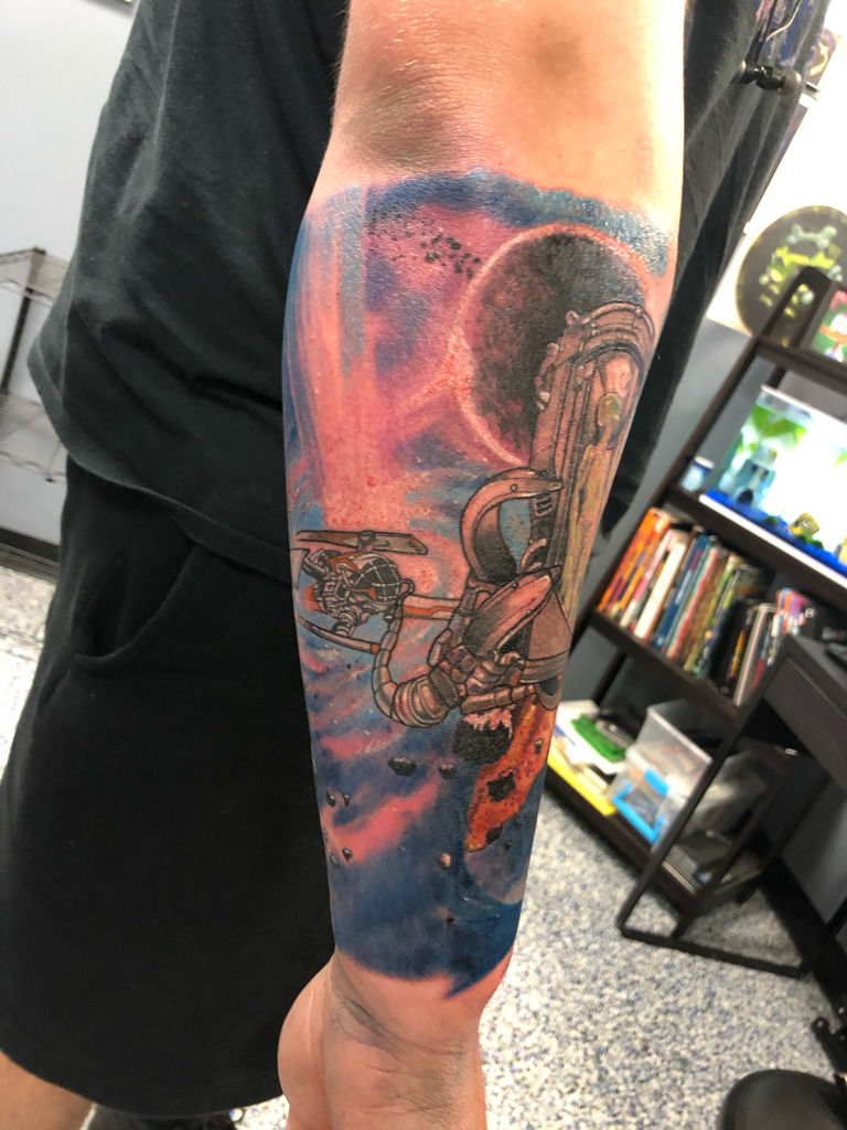 Arm 3D Space tattoo at theYoucom