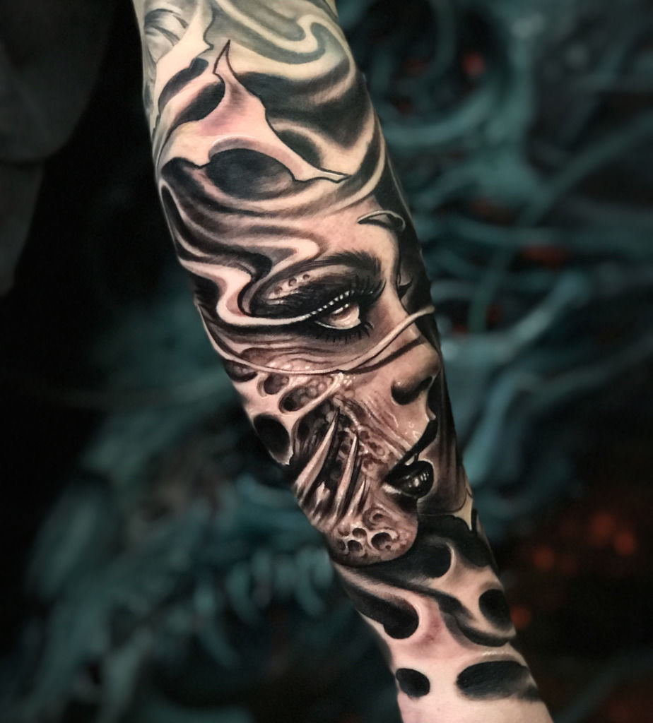 Brazen Black And Grey, Illuminating Illustrative Tattoos: Think
