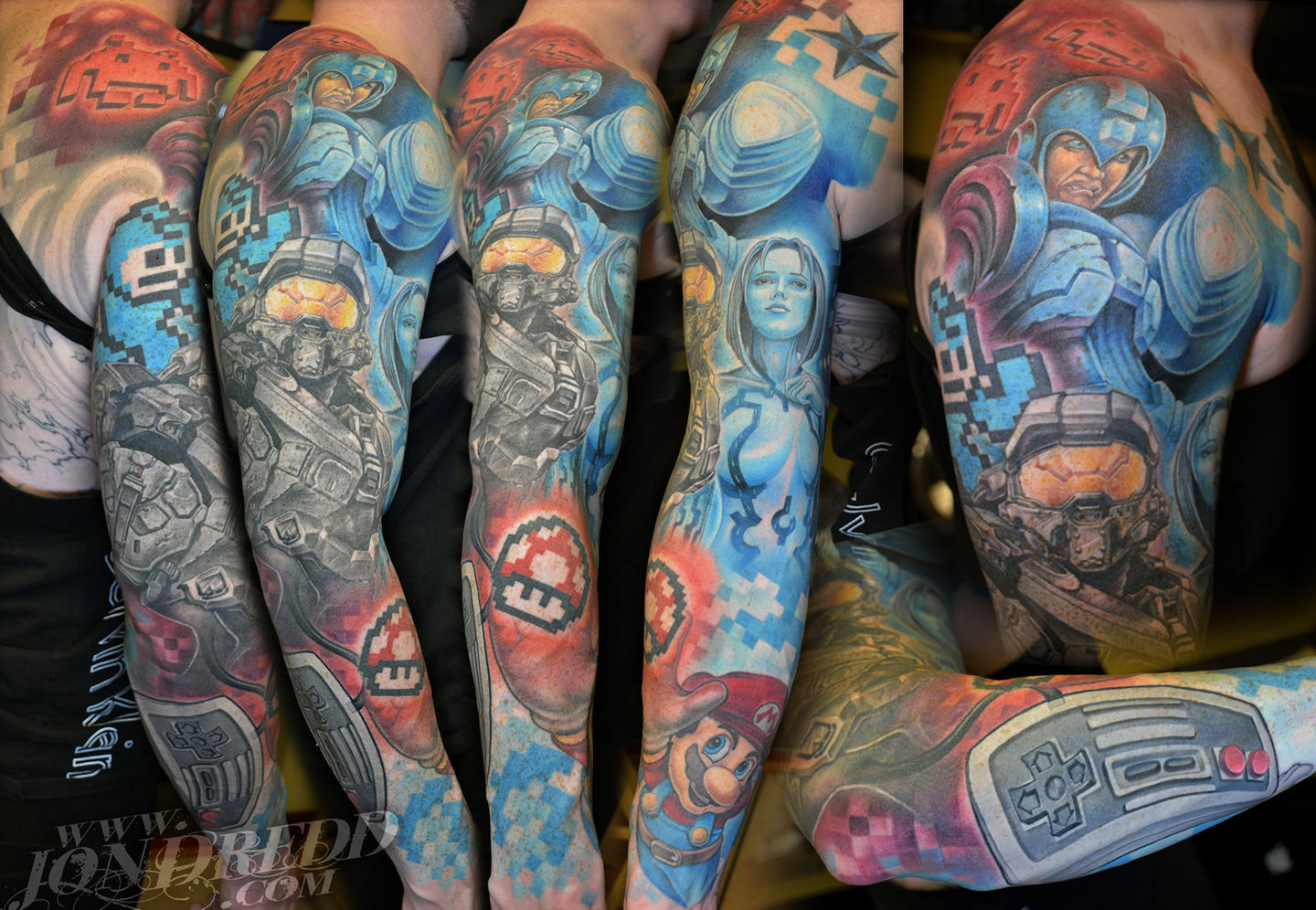 Added more to Tims Mega Man half sleevefun piece to dowip  By South  Seas Tattoo Company  Facebook