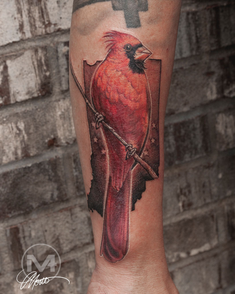 montetattoo:cardinal-indiana-indiana-state-bird-cardinal-best-top-ideas- tattoo-arm-color-monte-vault-74