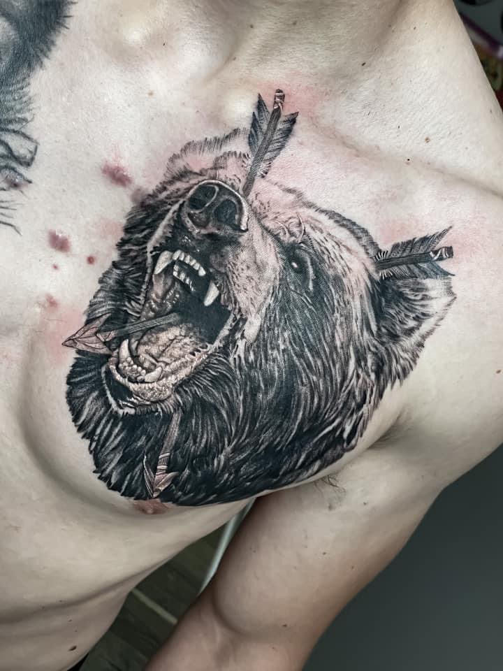 30+ Bear Tattoo Designs for the Rough Individual - Tats 'n' Rings | Grizzly  bear tattoos, Bear tattoo designs, Bear tattoo