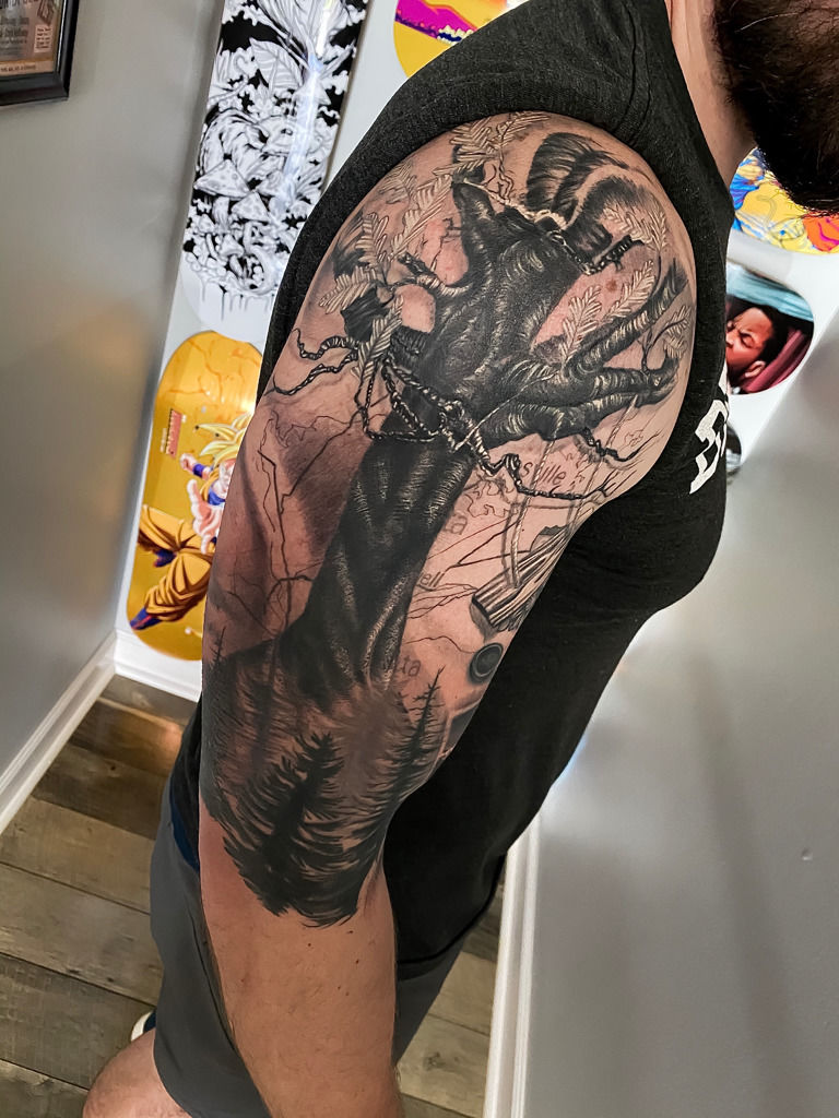 Nádia Suurbach on Twitter Cover up work before amp after making  something new art artist tattoo coverup blackforest moon graveyard  httpstcoW8sEQplehp  Twitter