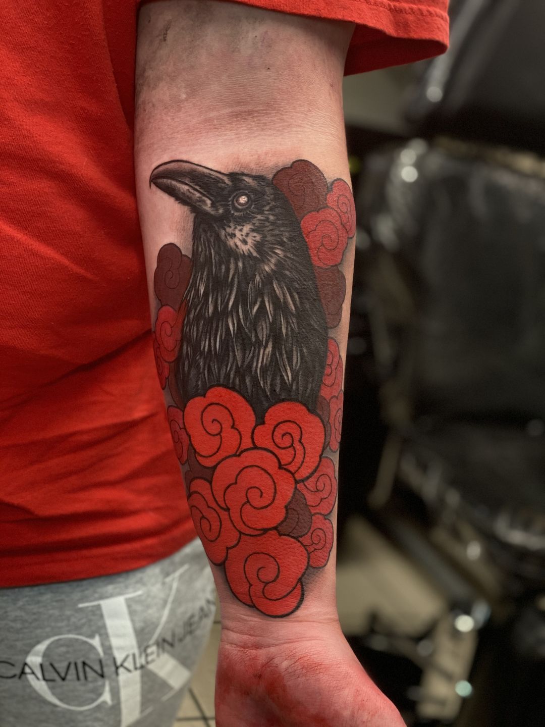 Arm Fantasy Raven Tattoo by Freaky Colours