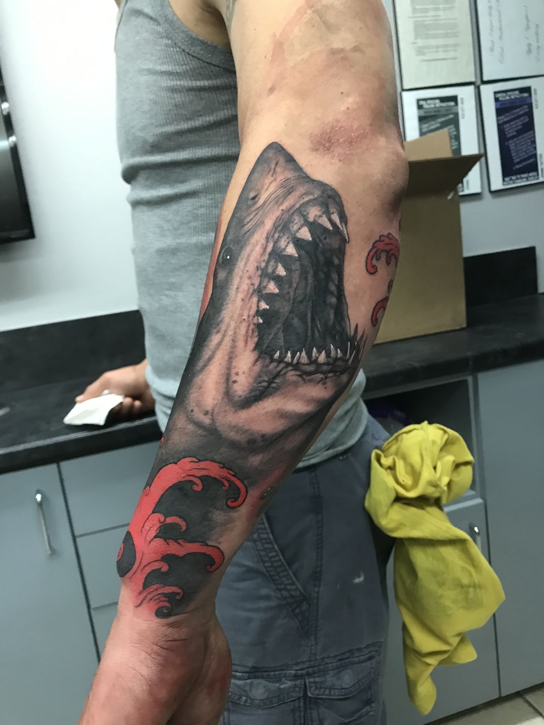 shark shaped extraordinary realistic tattoo