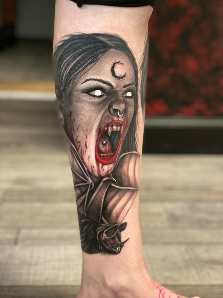 Rebel Muse Tattoo Studio  Do you love creatures of the night Then you  will definitely love this vampire piece by jtricomi  Did you know  that some lore claims that vampires
