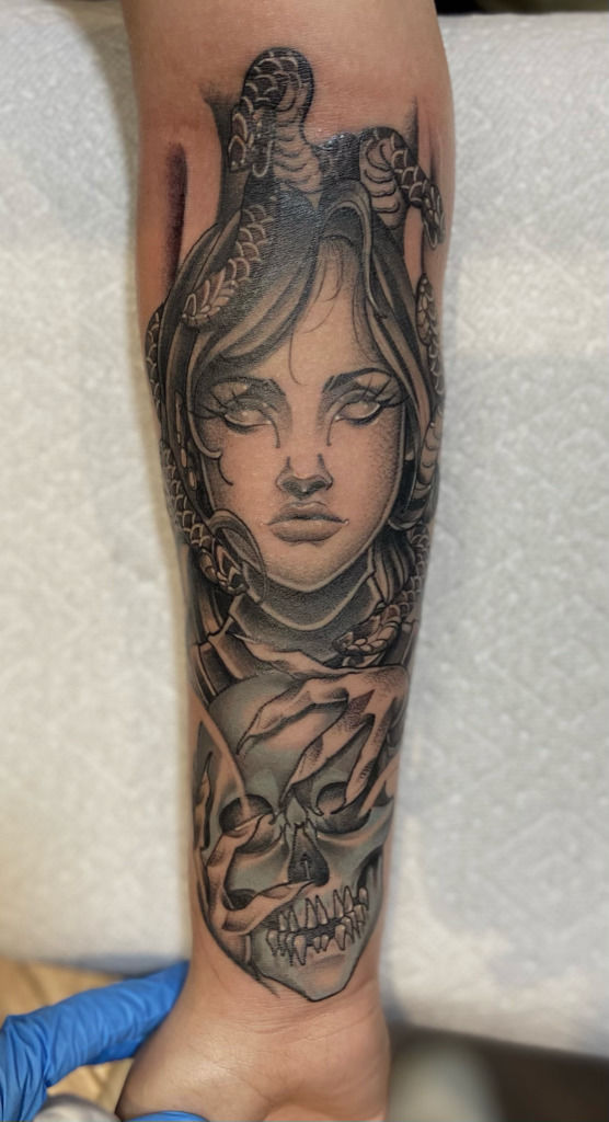 RJ Uptown Tattoos on Instagram Checkout this 2 day back to back Custom Medusa  Half sleeve tattoo I did during my visit at bfbtattoo Thanks for  booking this dope