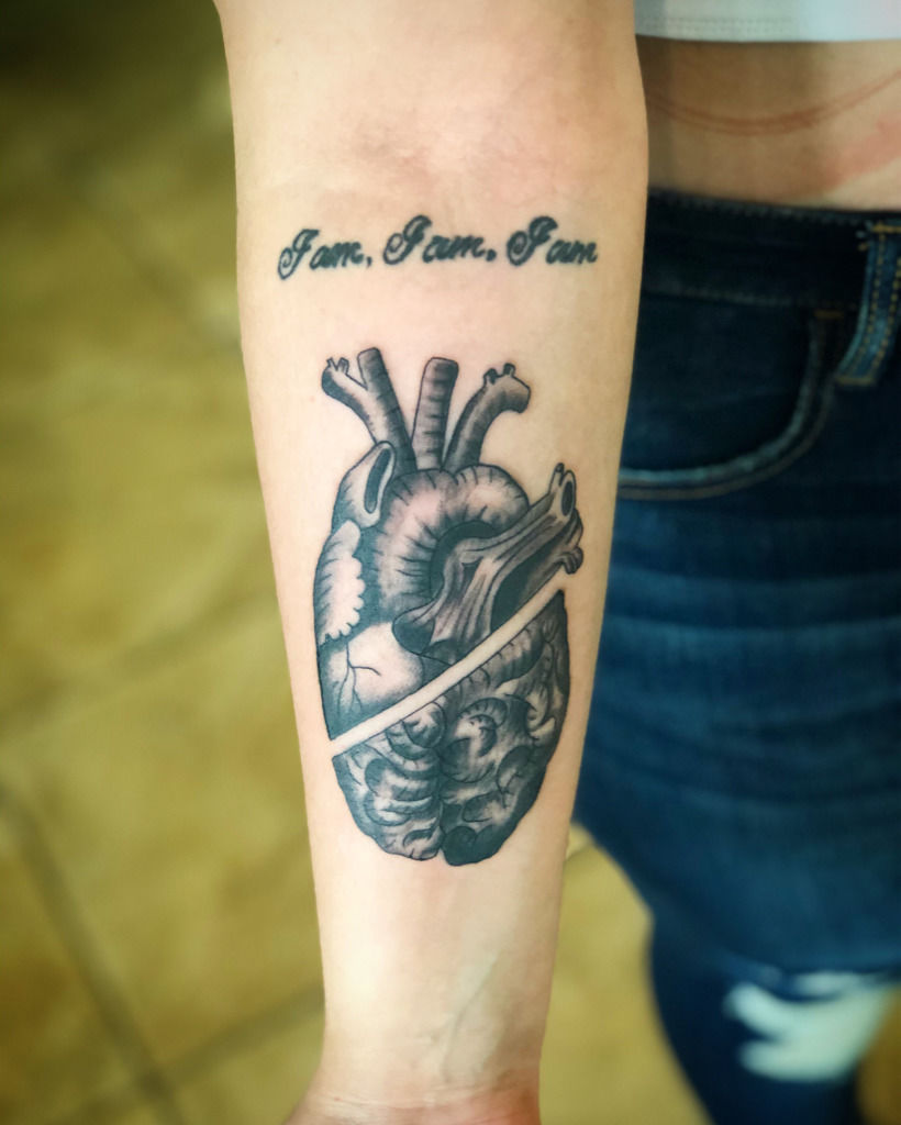 brain and heart tattoo