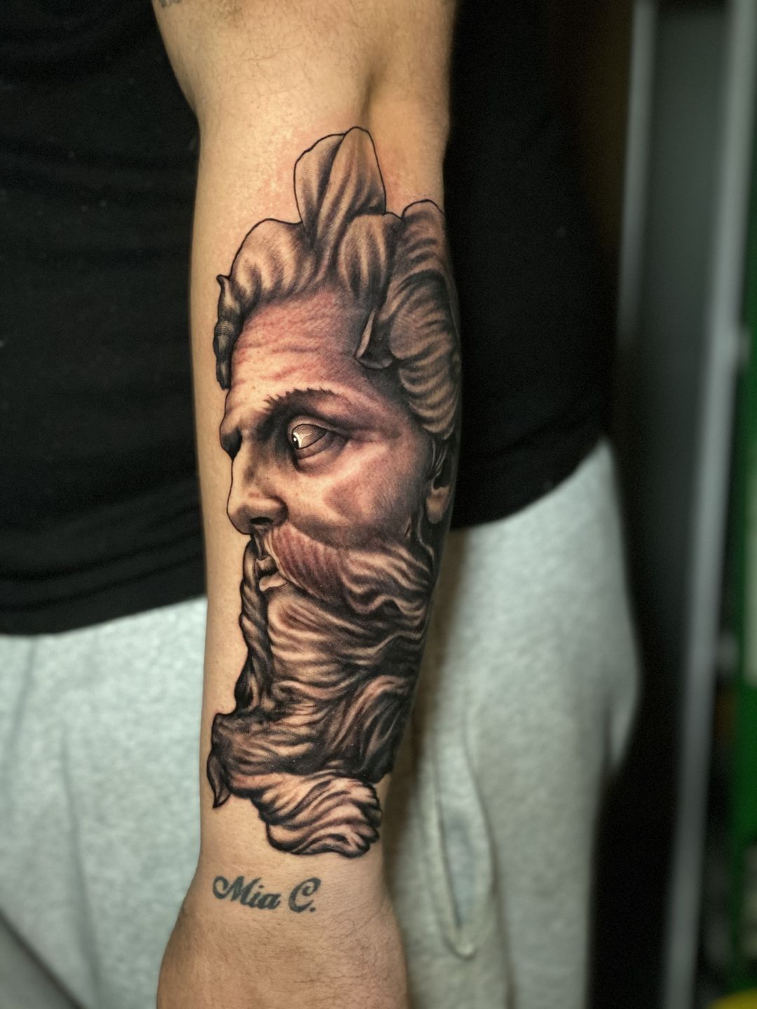 Tattoo of Sculptures Forearm Zeus