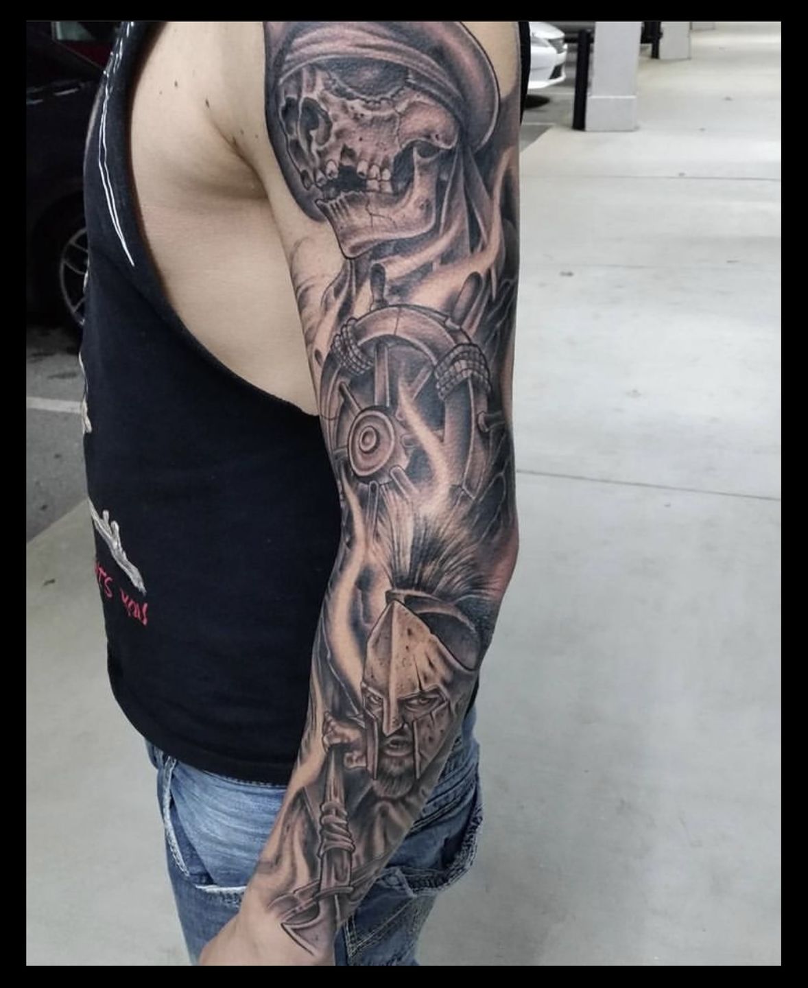 Skull Half Sleeve Tattoo by Johan Finne TattooNOW
