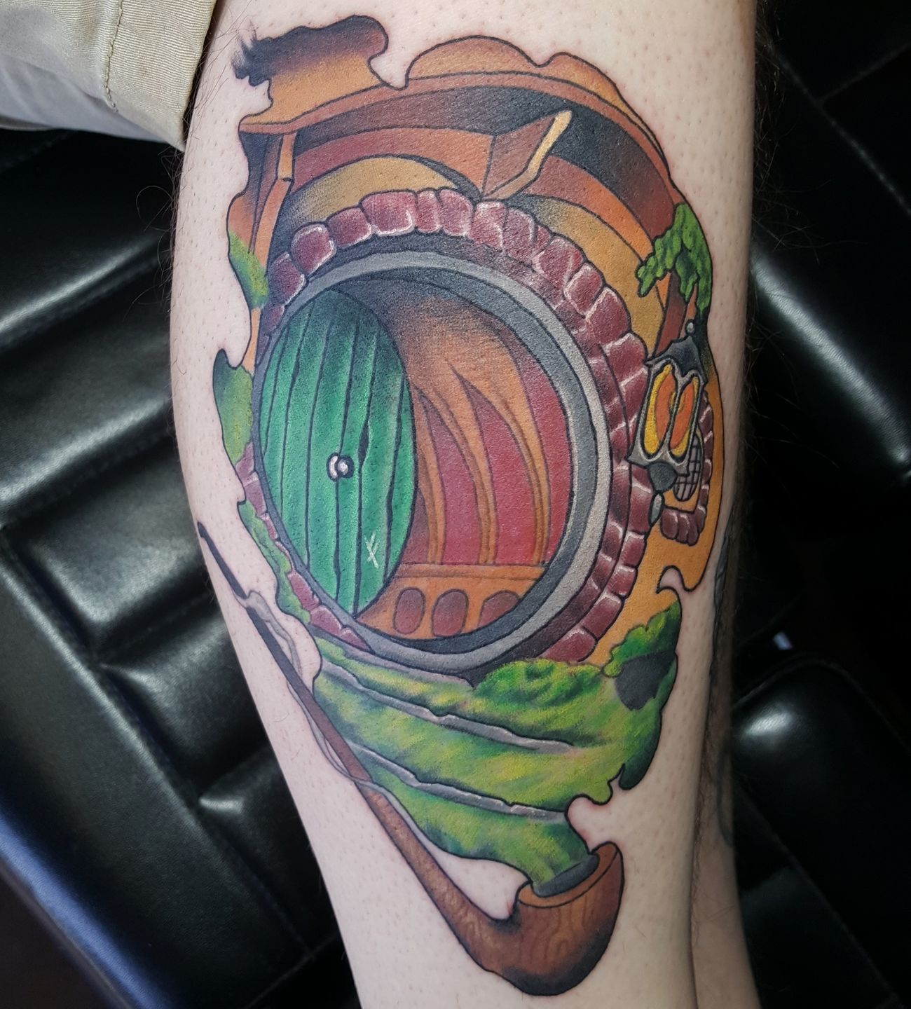 Gee Hawkes on Instagram Hobbit hole misty mountains and a tiny dragon  for the wonderful Holly toda  Geometric tattoo Lord of the rings tattoo Hobbit  tattoo