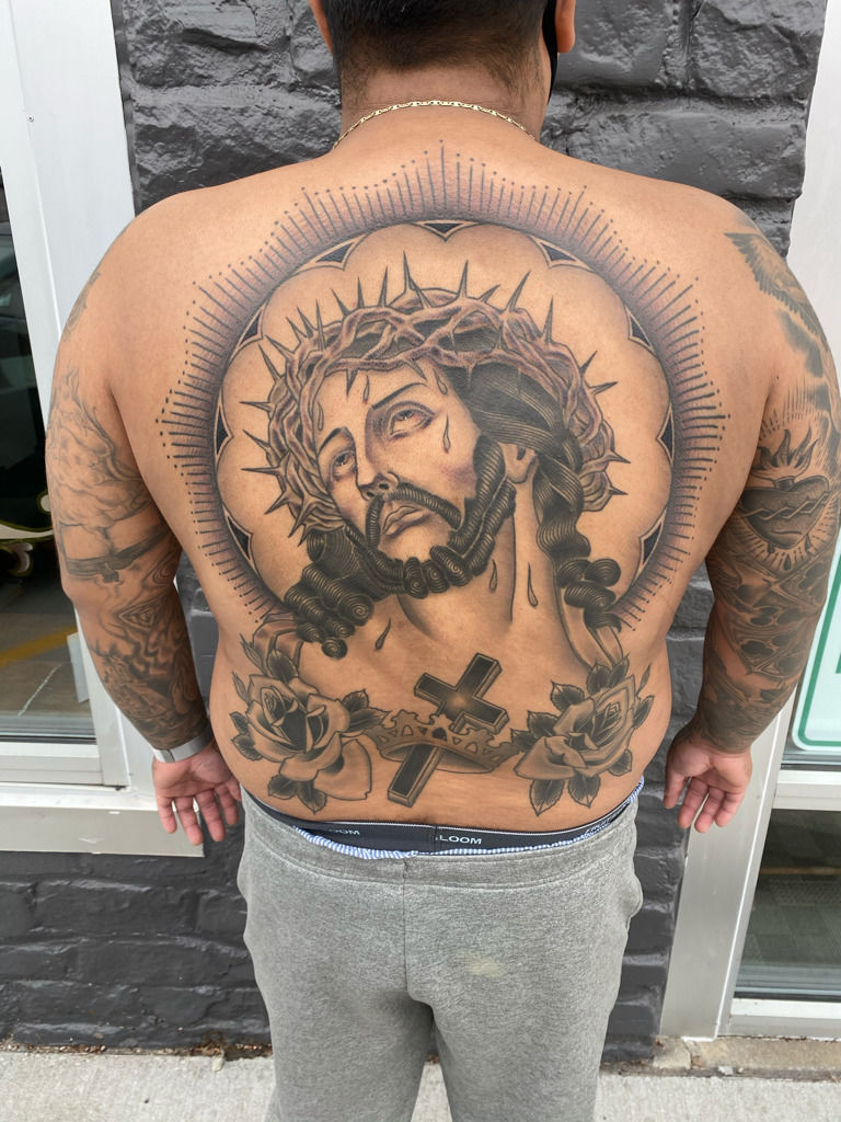 traditional jesus tattoo drawing