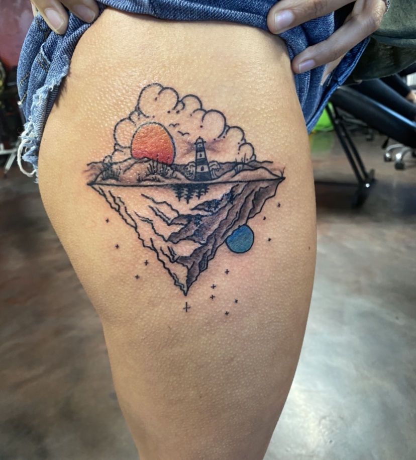 travel beach tattoo  Tiny Tattoo inc