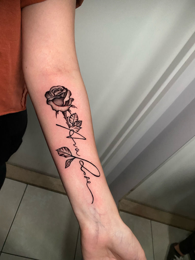 Amazing Rose Tattoos with Name in Stem  She So Healthy