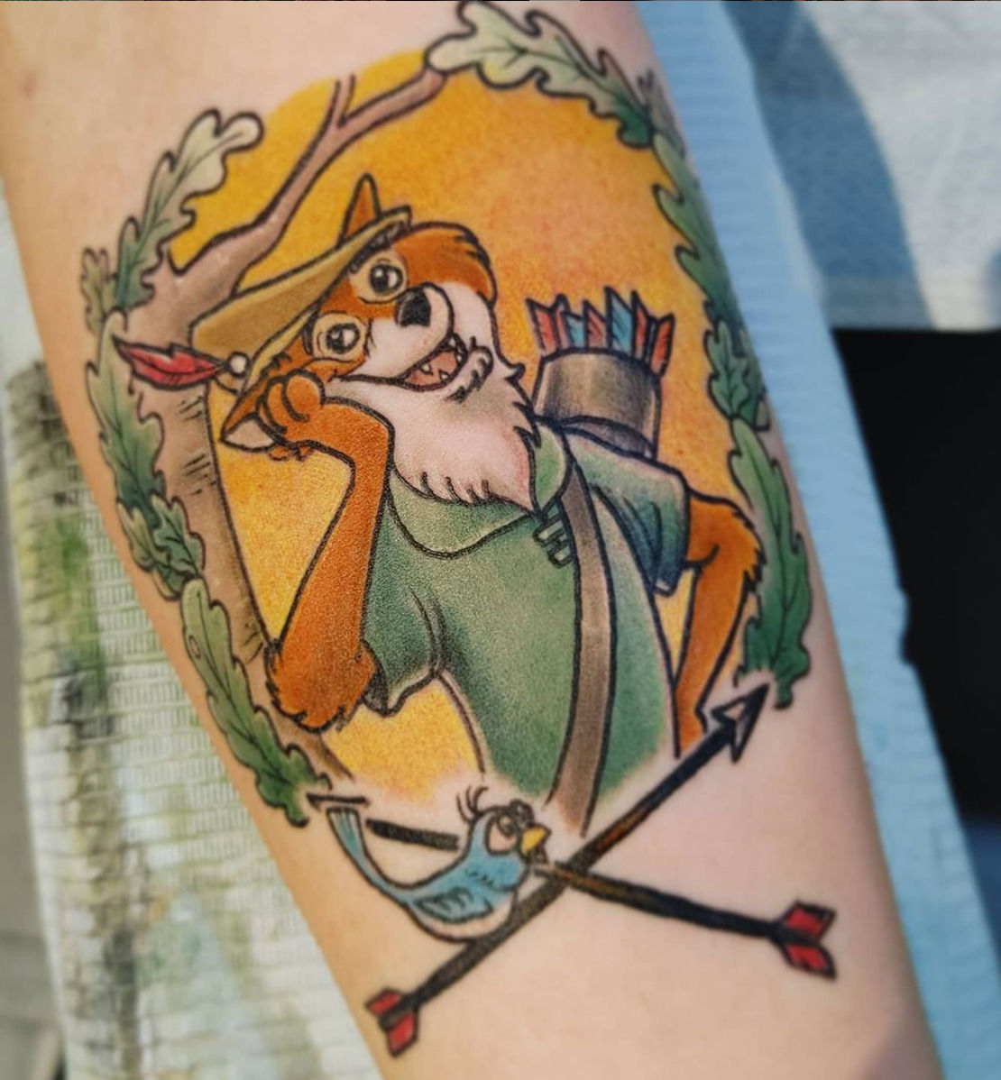 Tattoo uploaded by Chris Morris  disney robinhood fox colour  colourtattoo  Tattoodo