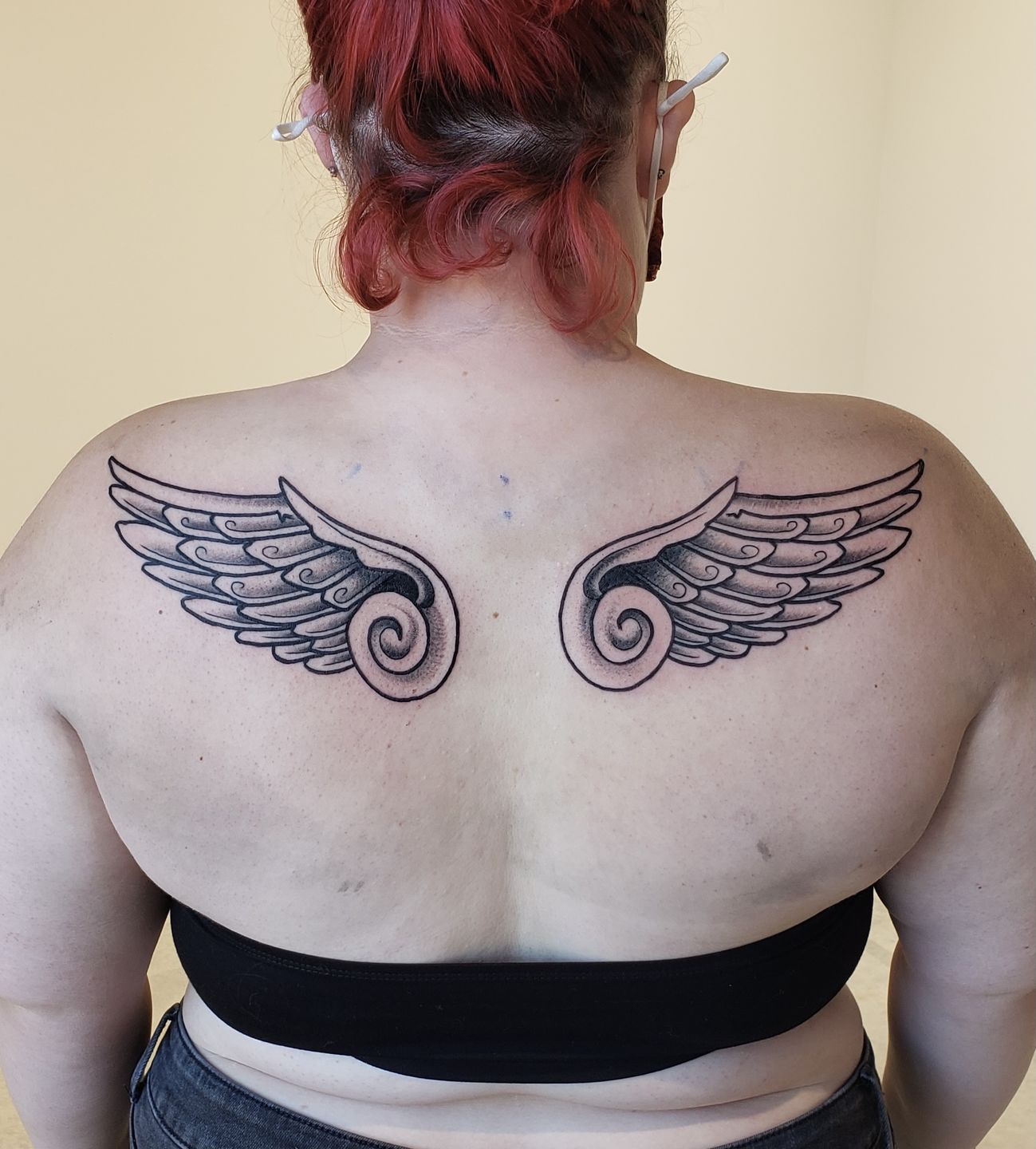 hudsonhawk:wing-wings-anime-anime -tattoo-blackwork-black-work-blackworks-blackandgray-neotraditional-neotrad-neo-trad