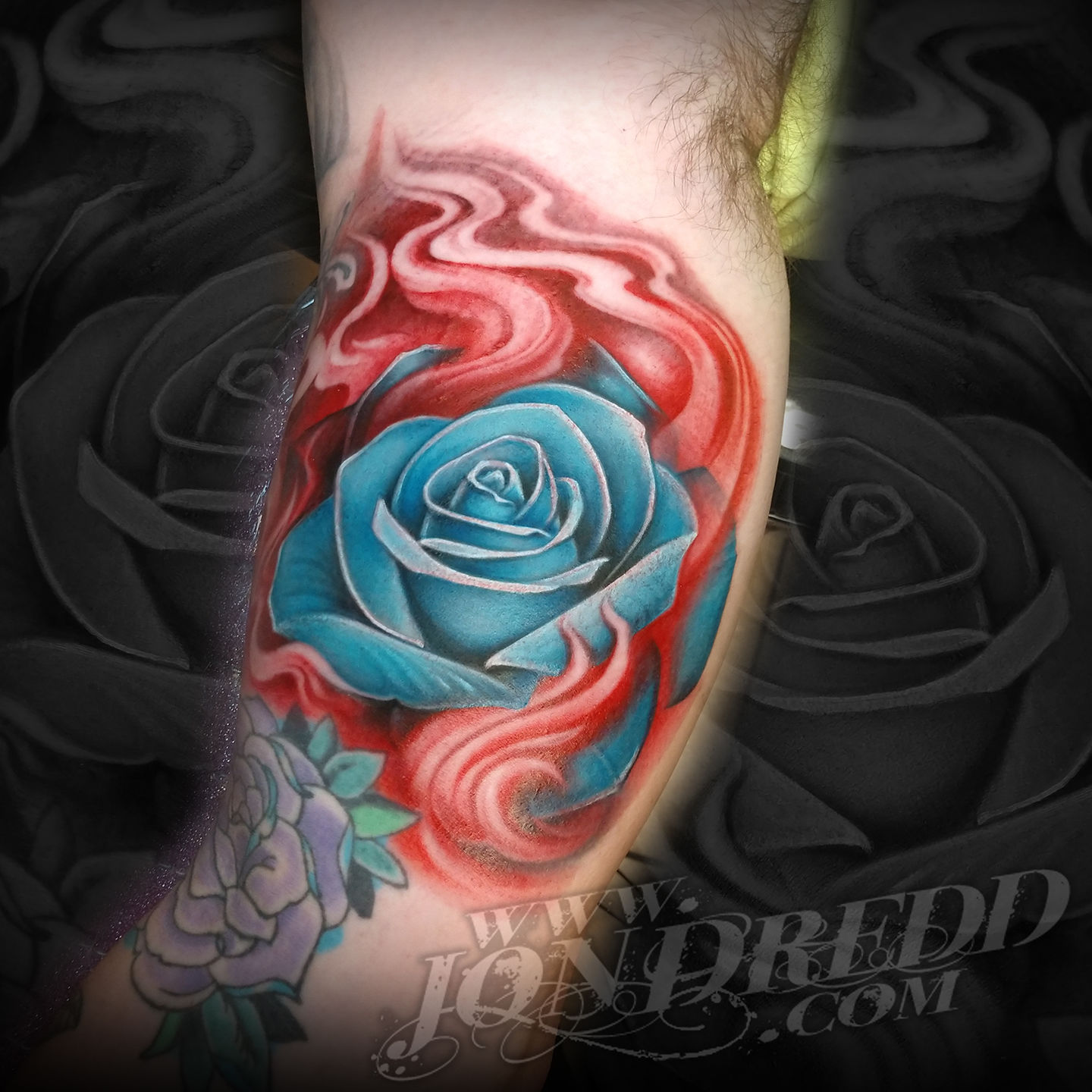 tattoo flowers roses pink blue red green  Rose tattoos Blue rose  tattoos Rose tattoo on arm