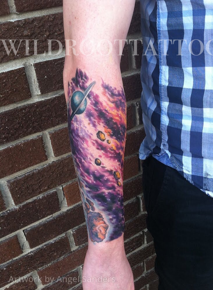 Planets and galaxy tattoo - Tattoogrid.net