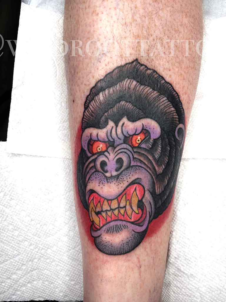 Traditional Gorilla Tattoo Design