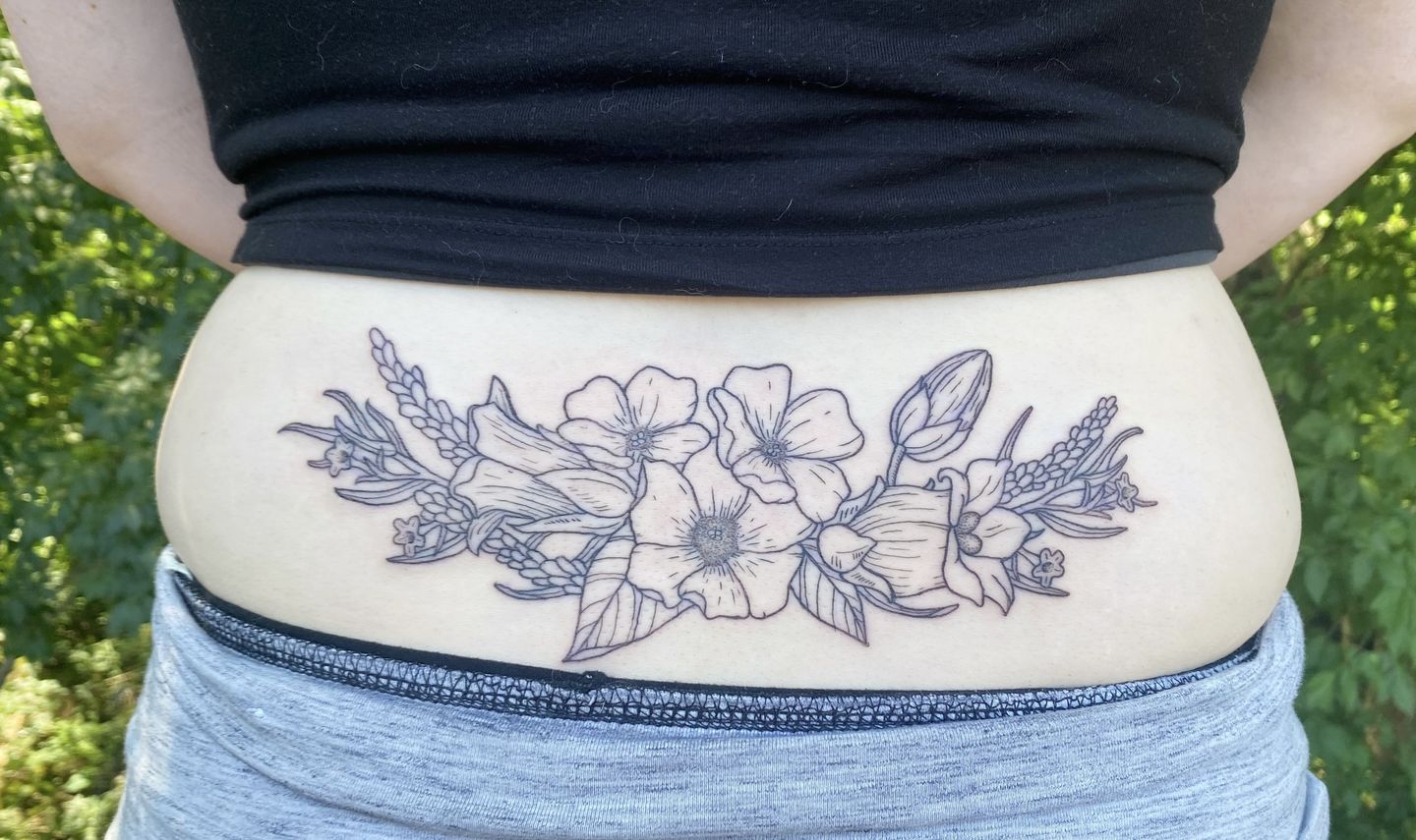 Flower Lower Back by Julie TattooNOW
