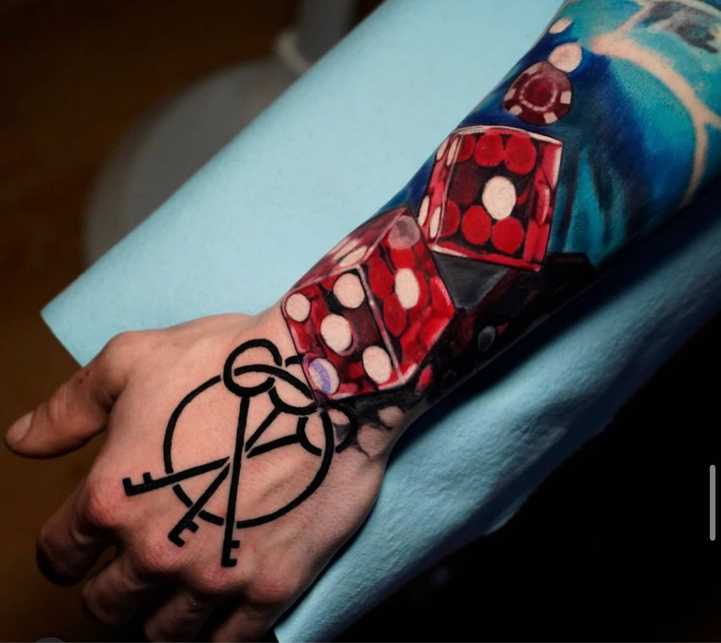 Flaming Dice tattoo by Rich Sinner  Tattoogridnet
