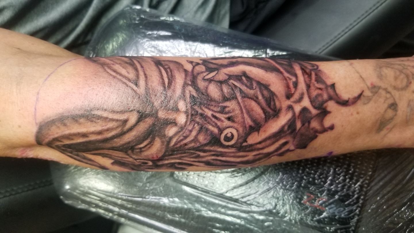 Japanese style viper done by pope at not a cool tattoo in pace florida   rtattoos