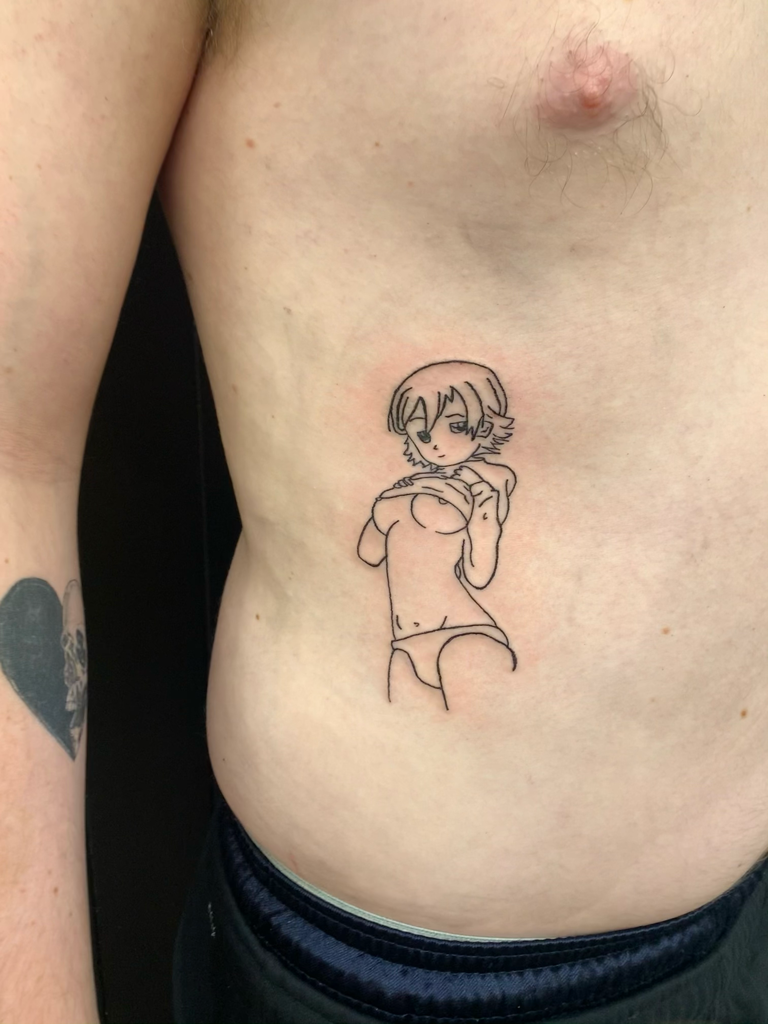 Anime Pin Up Girl Tattoo - Session One | Help Me Tattoo Training Forum |  Tattooing 101