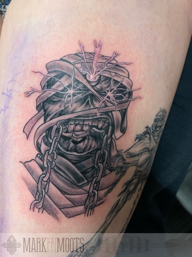 Tattoo of Iron Maiden Skeletons