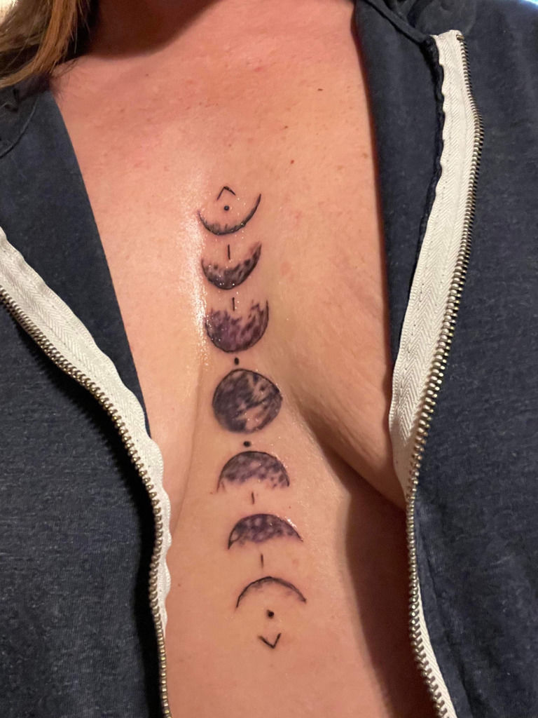 Blackwork Forest Moon Phase Tattoo by Nic LeBrun: TattooNOW