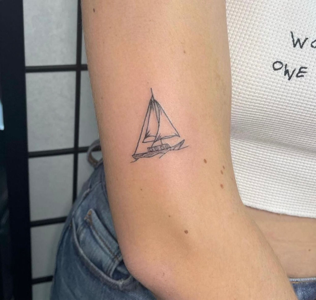 Thought of sharing this cute boat tattoo I did yesterday ! Freehand it is  :)… | Boat tattoo, Best tattoos for women, Cool tattoos