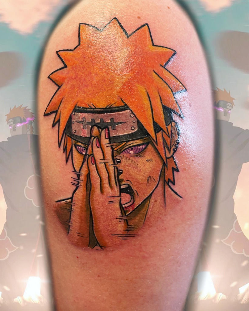 I got a new Tendo Pain tattoo yesterday : r/Naruto