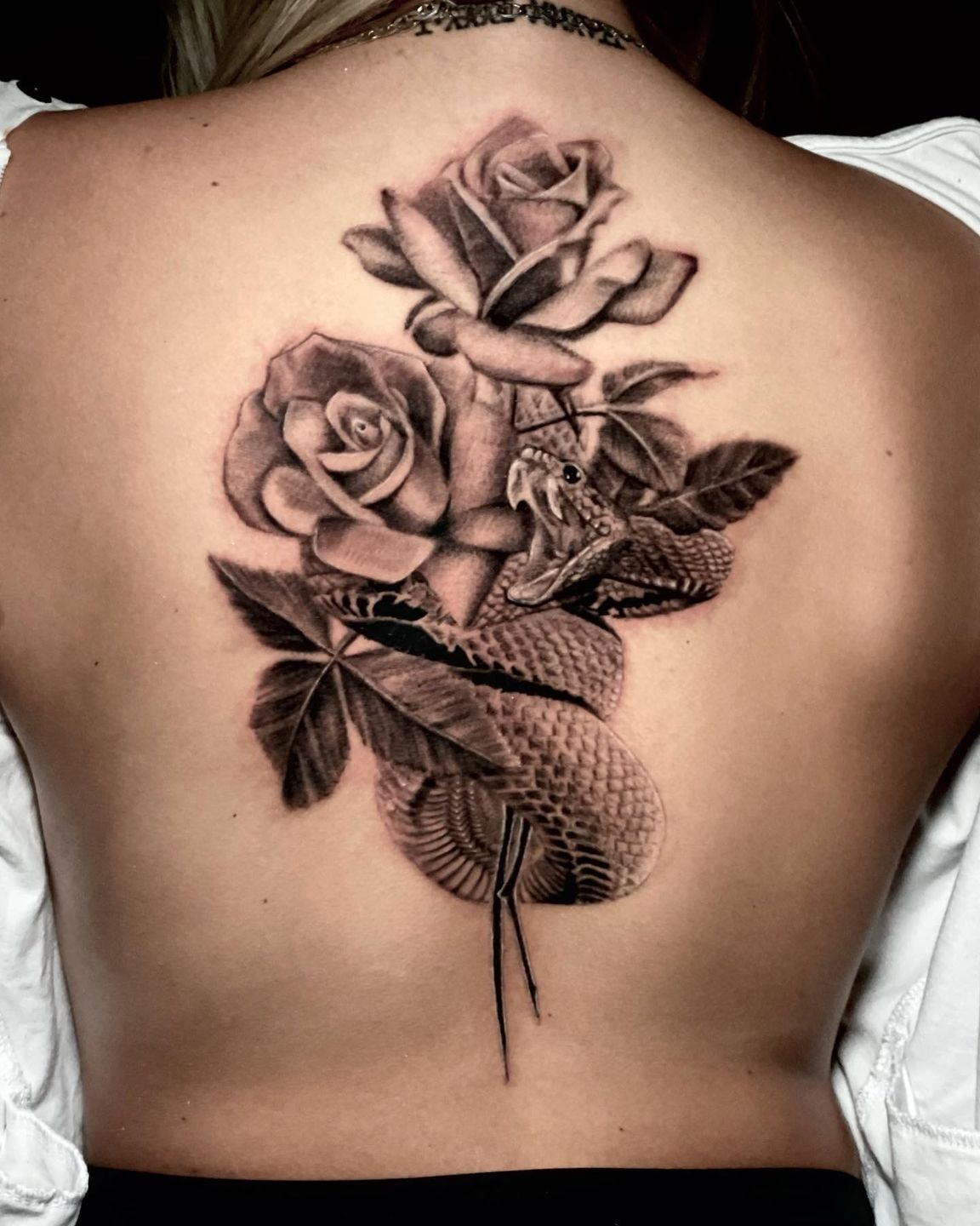 Realistic Black Mamba Snake Rose Temporary Tattoo For Girl Women Adults  Peony Flower Tattoos Sticker Glory Rose Tatoos Decor - Temporary Tattoos -  AliExpress