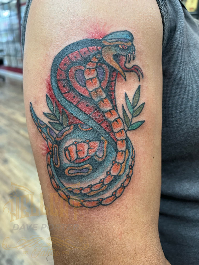 Traditional Skull And Dagger with Snake – Tattooed Now !