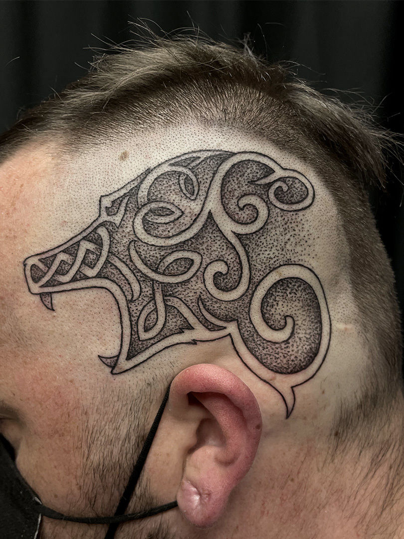 Right Temple - Celtic Scorpion | Rob's Head, Throat & Facial… | Flickr