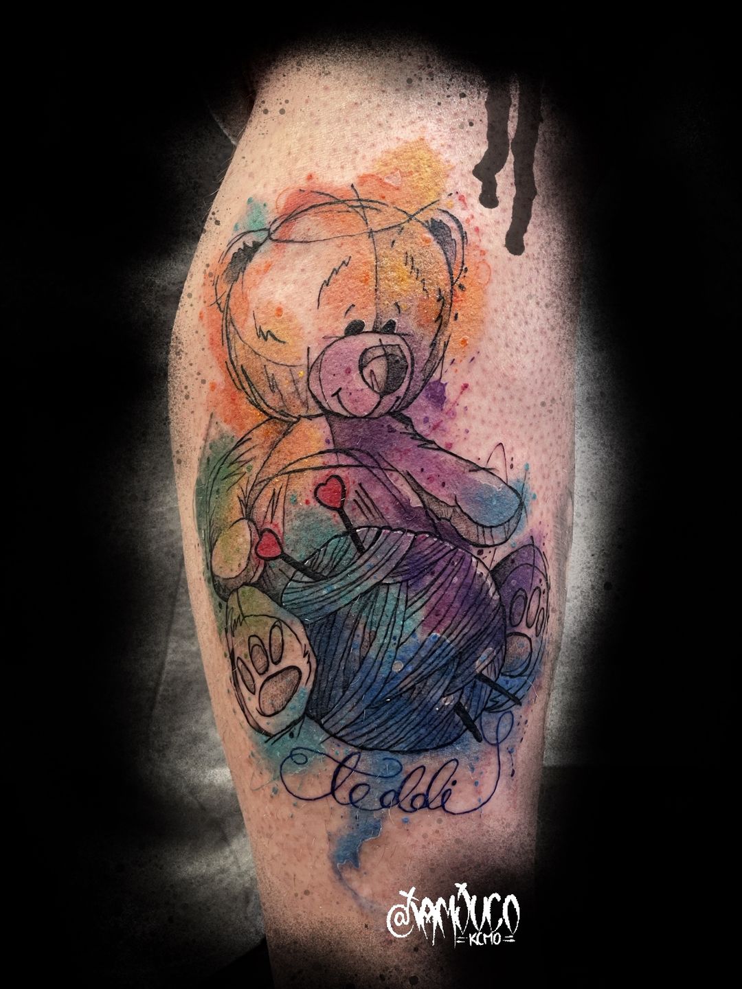 Teddy Bear Tattoo On Chest