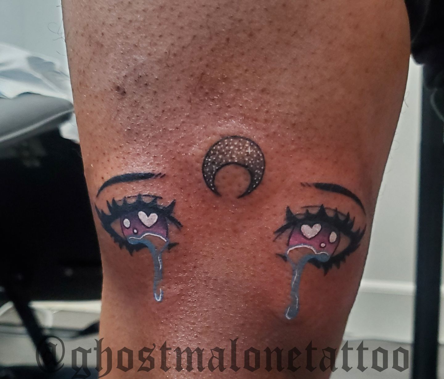 Tattoo uploaded by Stone  Sad anime eyes  Tattoodo