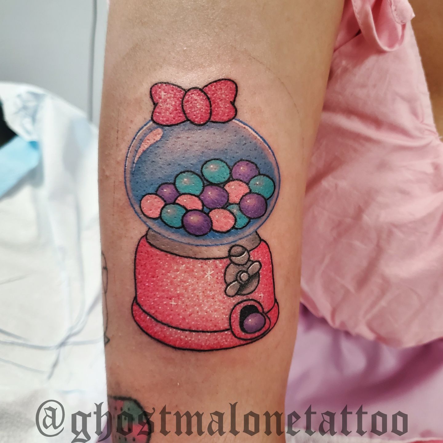 Mean Teeth Tattoo  Sweet lil gumball machine gap filler for  sparkhausvintage  a little fresh a little healed  Check out her shop  inside kavarnacoffeehouse downtown         